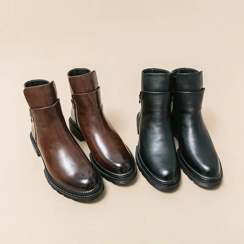 Men's Business Fashion Zipper Side Ankle Boots