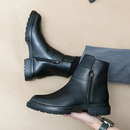 Men's Business Fashion Zipper Side Ankle Boots