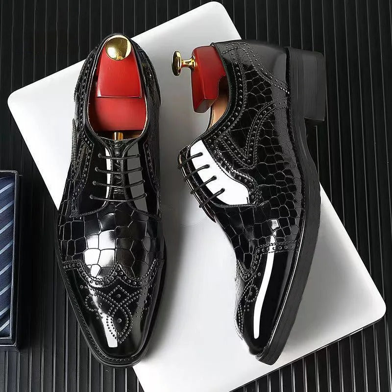 OwenGrid Men's Genuine Leather Handcrafted Luxury Oxford Shoes