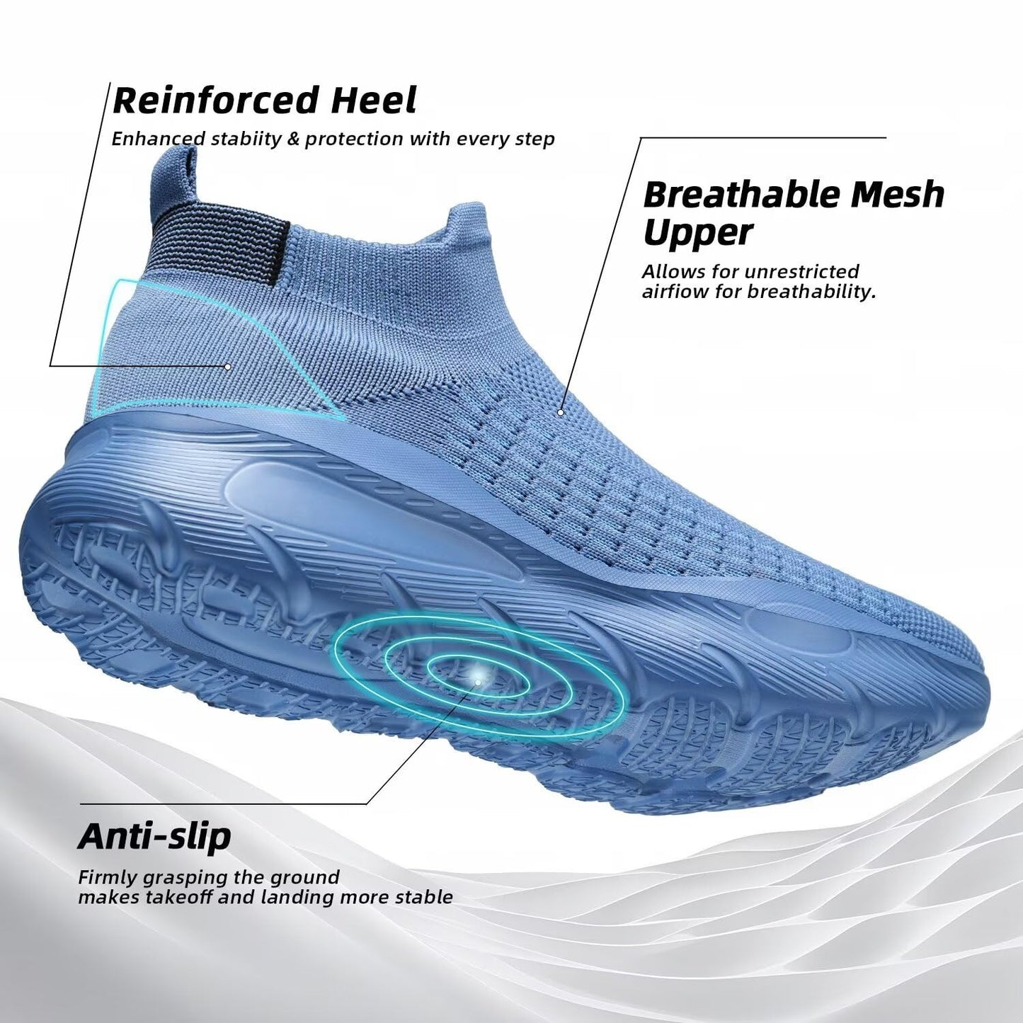 OwenGrid Men's Lightweight Leisure Slip on Mesh Shoes
