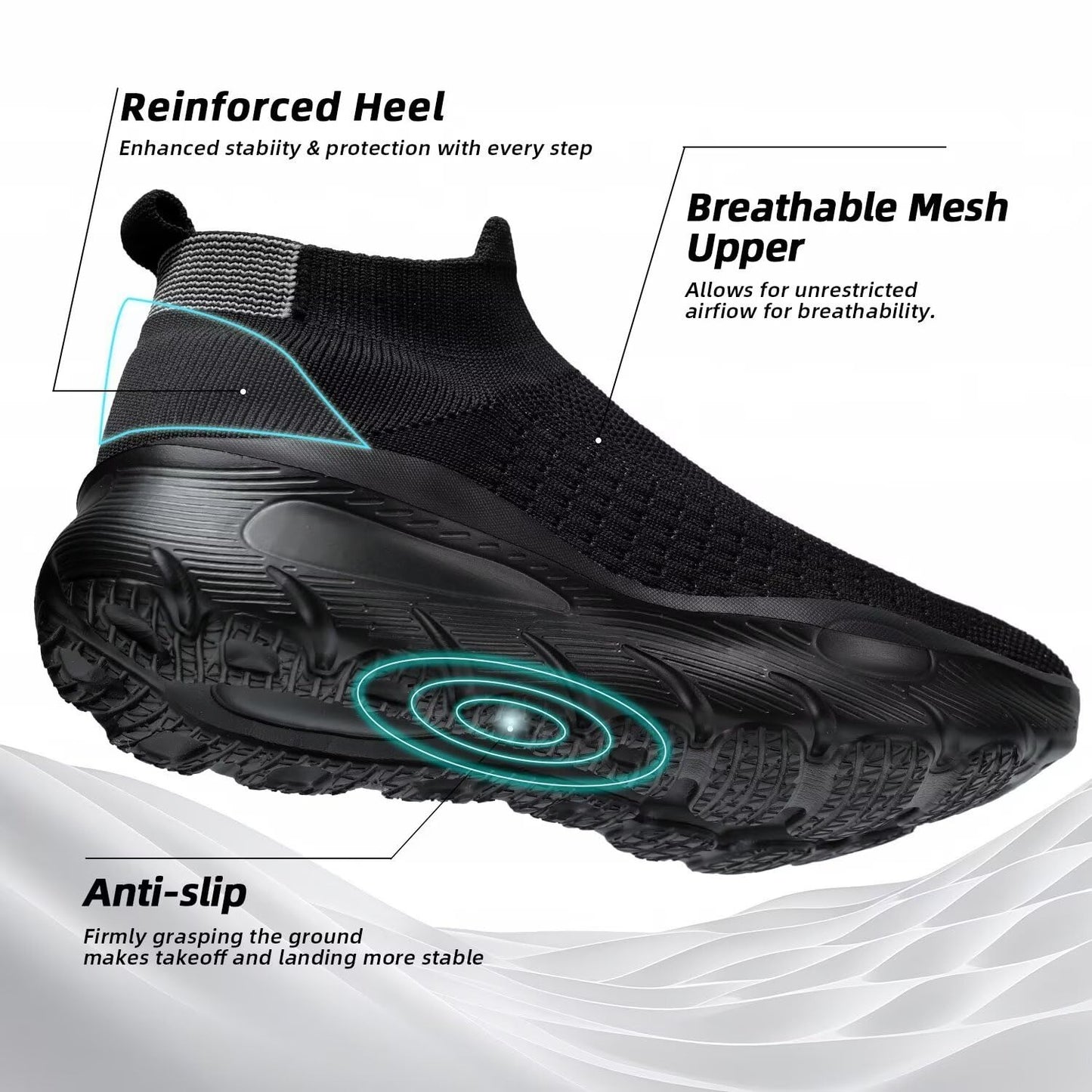 OwenGrid Men's Lightweight Leisure Slip on Mesh Shoes