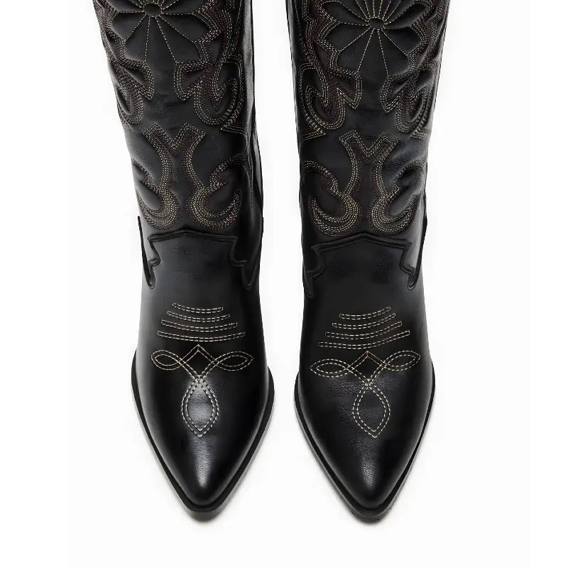 Women's Western Retro Embroidered Knee High Boots