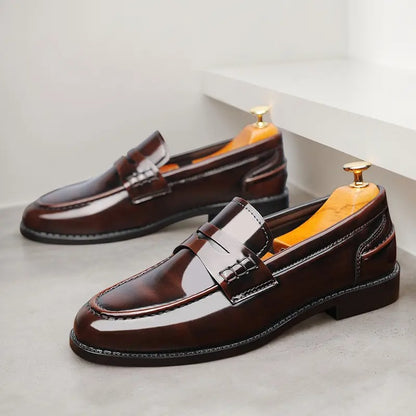 OwenGrid New Men's Round Toe Business Casual Leather Shoes