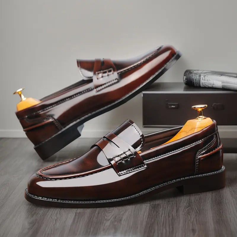 OwenGrid New Men's Round Toe Business Casual Leather Shoes