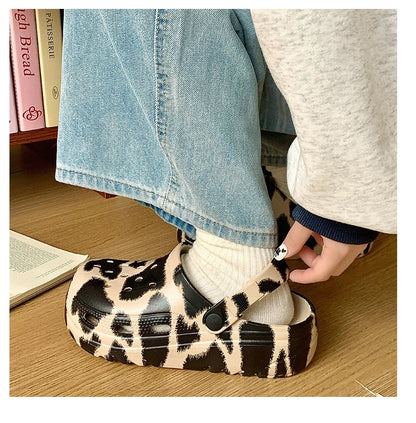 OwenGrid Classic Women's Leopard Garden Sandals