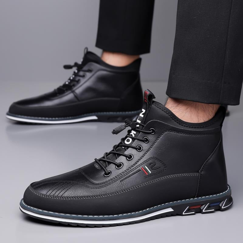 Men's Mid-cut Lightweight Casual Leather Shoes